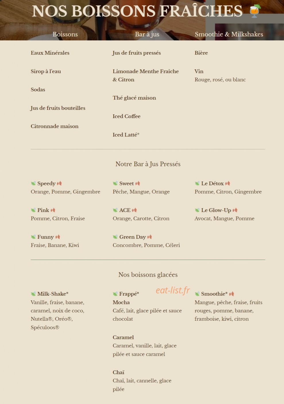 Green Bagel Café — carte page 6