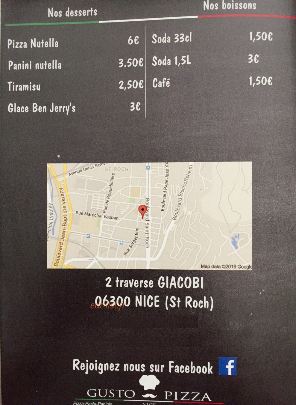 Gusto Pizza — carte page 4
