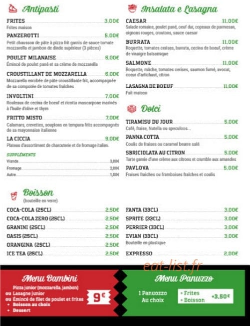 Hal Trattoria — carte page 2