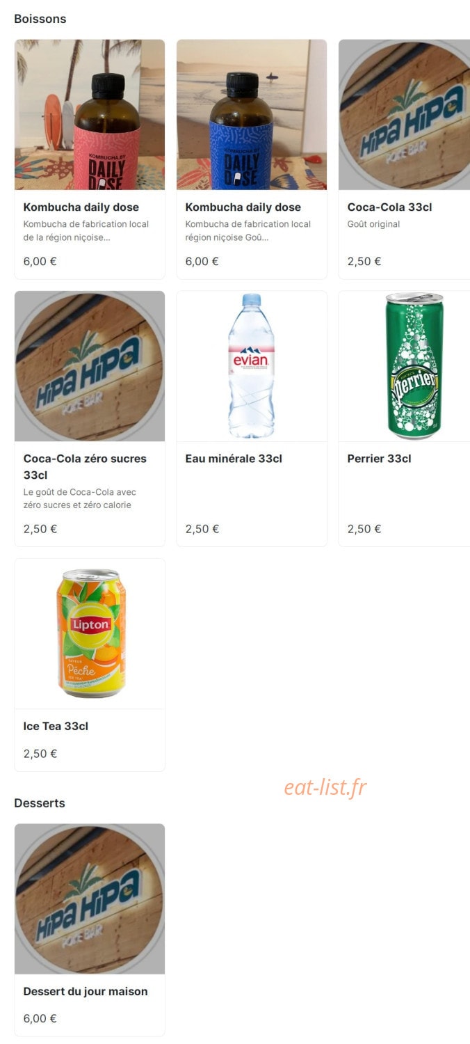 Hipa Hipa Poke Bar — carte page 2