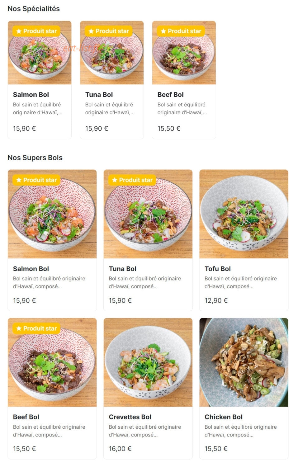 Hipa Hipa Poke Bar — carte page 1