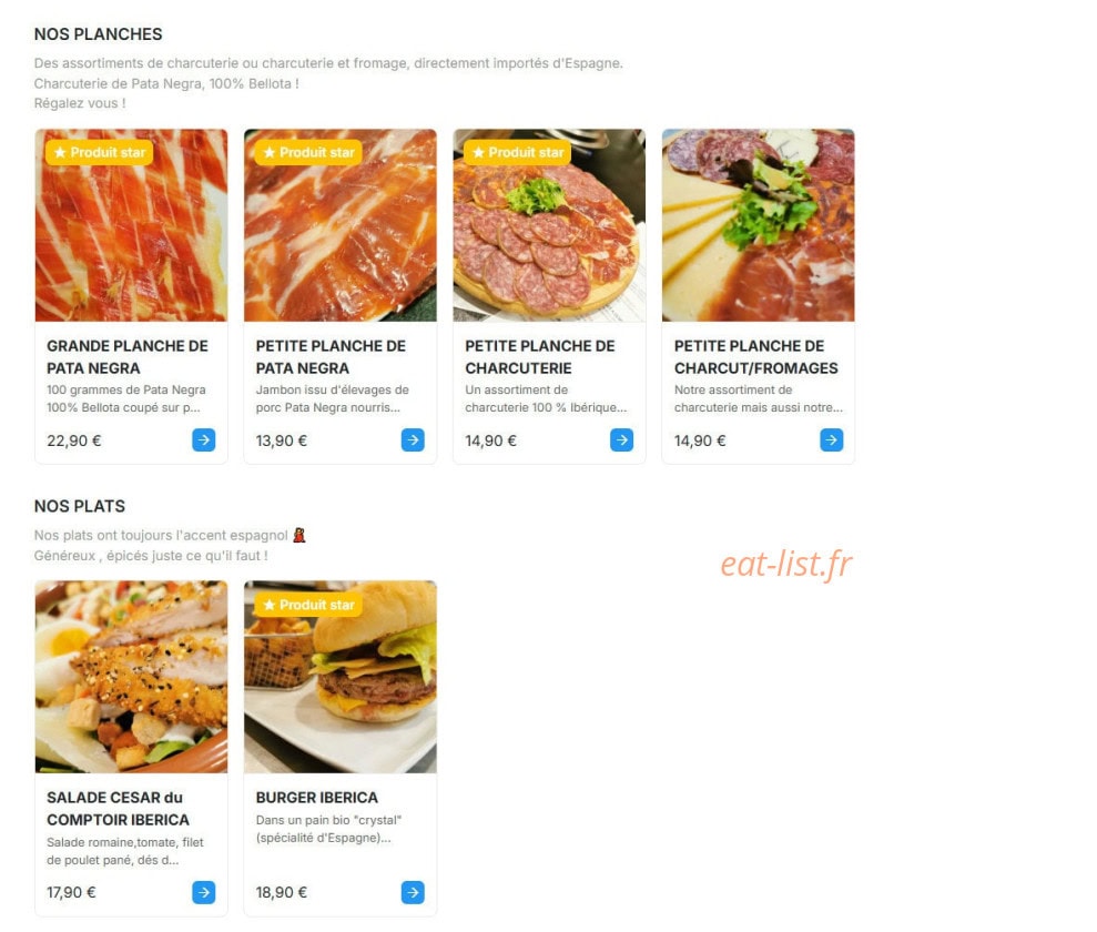 Iberica Comptoir — carte page 2
