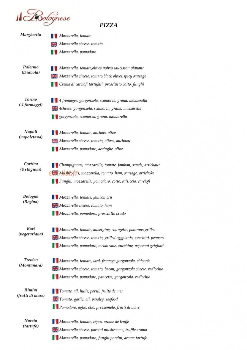 Il bolognese — carte page 1