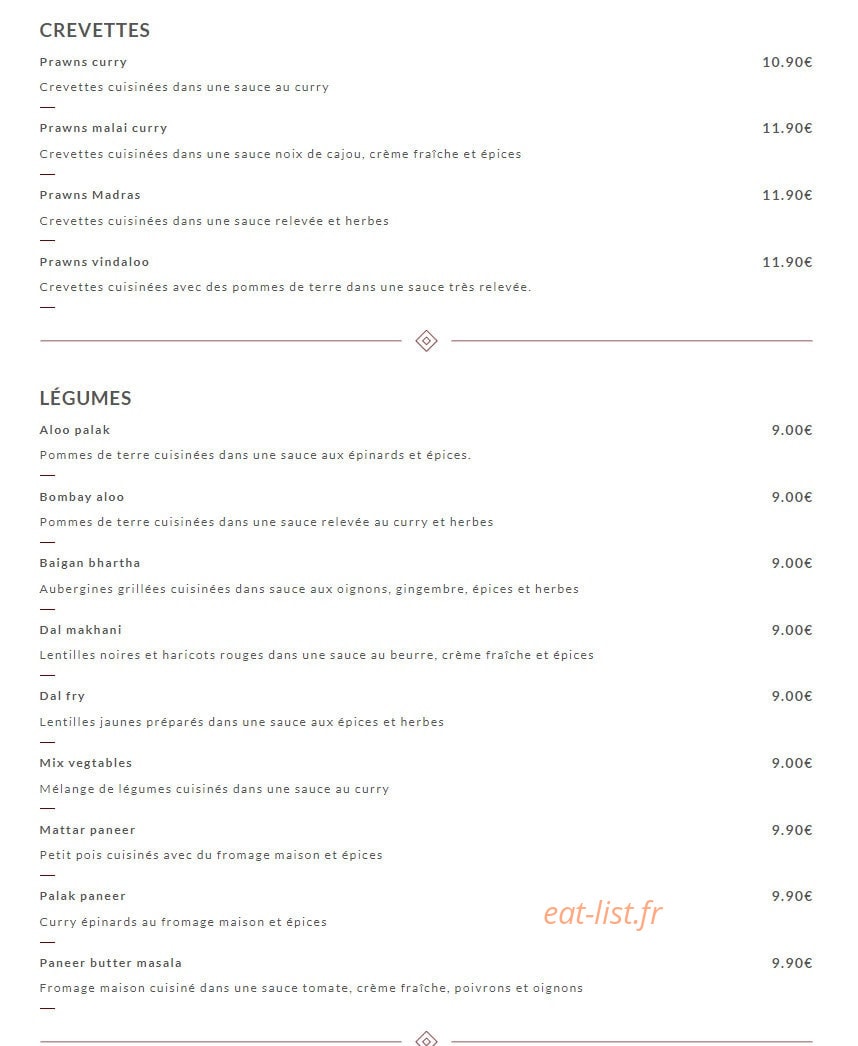 Indian Food Corner — carte page 4