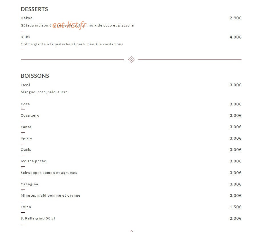 Indian Food Corner — carte page 7