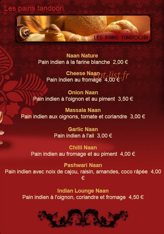 Indian Lounge — carte page 3