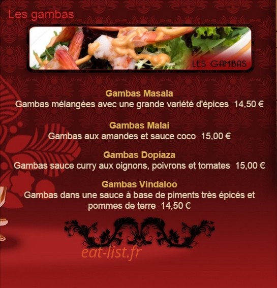 Indian Lounge — carte page 8