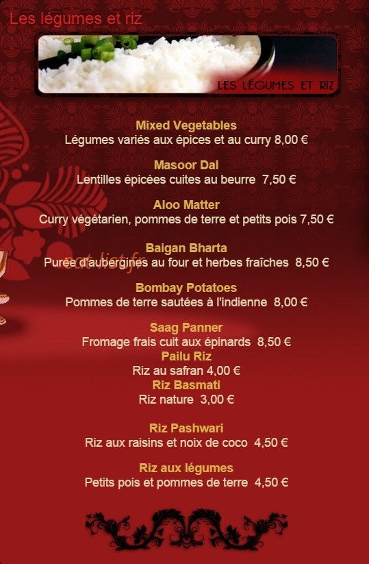 Indian Lounge — carte page 5