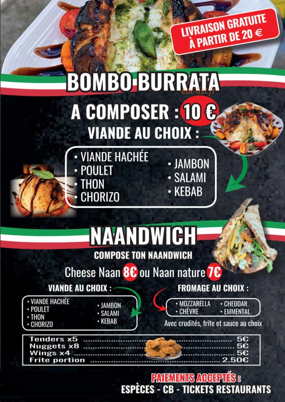 Italian street food — carte page 2