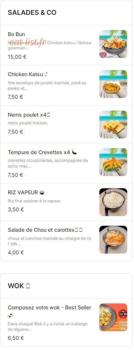 Just wok — carte page 1