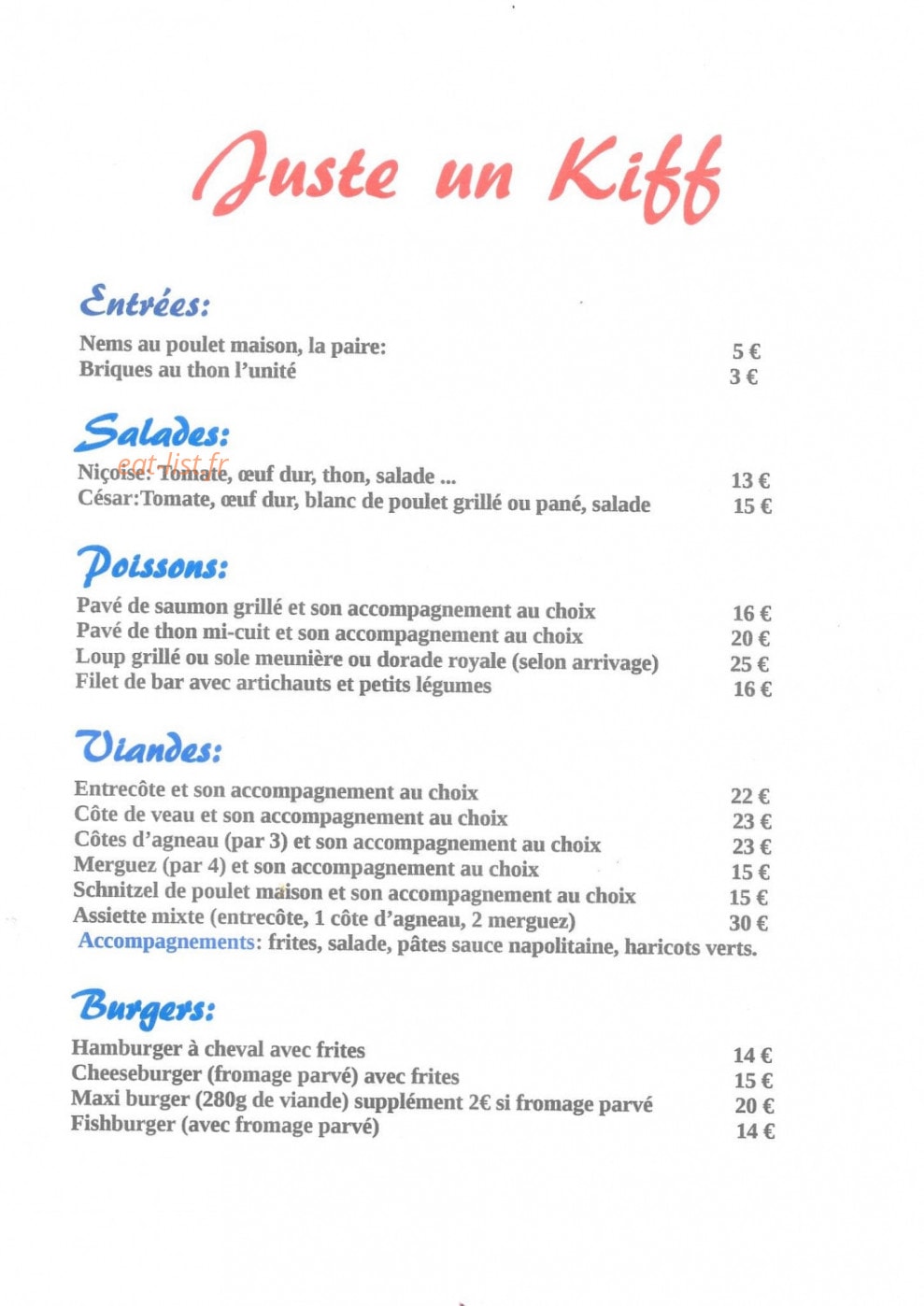 Juste un Kiff — carte page 2