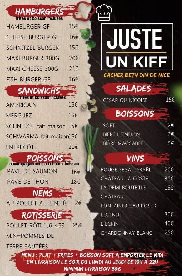 Juste un Kiff — carte page 1