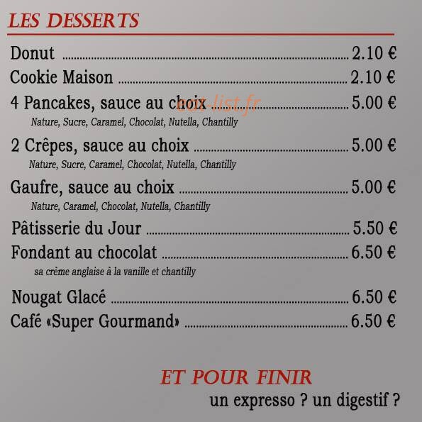 Kililie's cafe — carte page 2