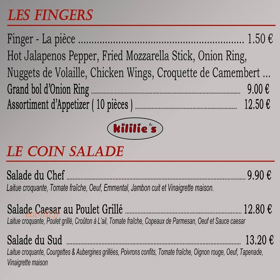 Kililie's cafe — carte page 5