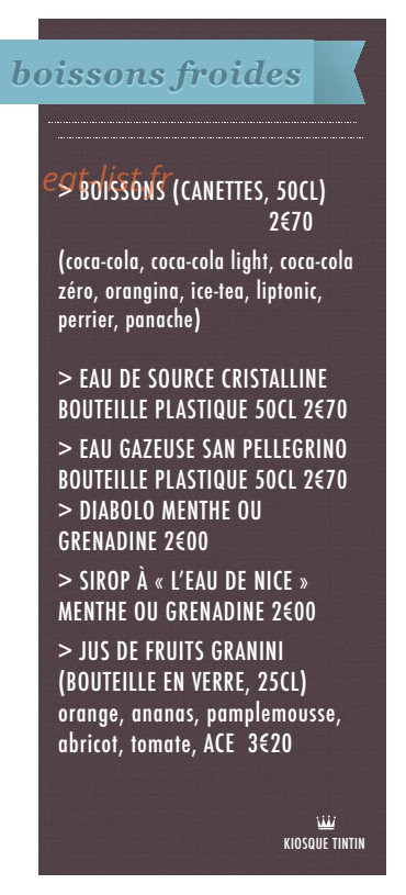 Kiosque Tintin — carte page 2