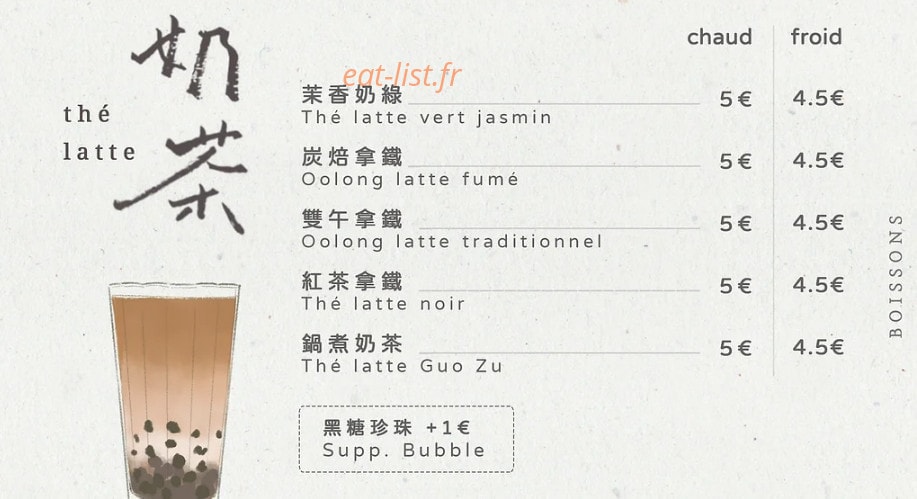 Kooc Tea — carte page 6
