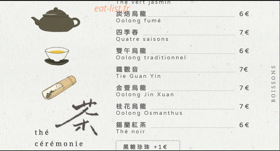 Kooc Tea — carte page 7