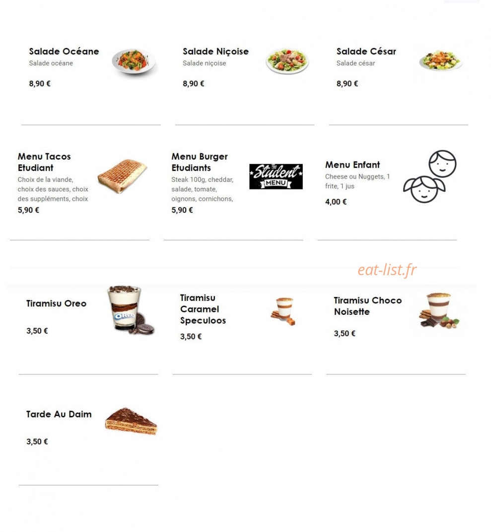 Korner's — carte page 8