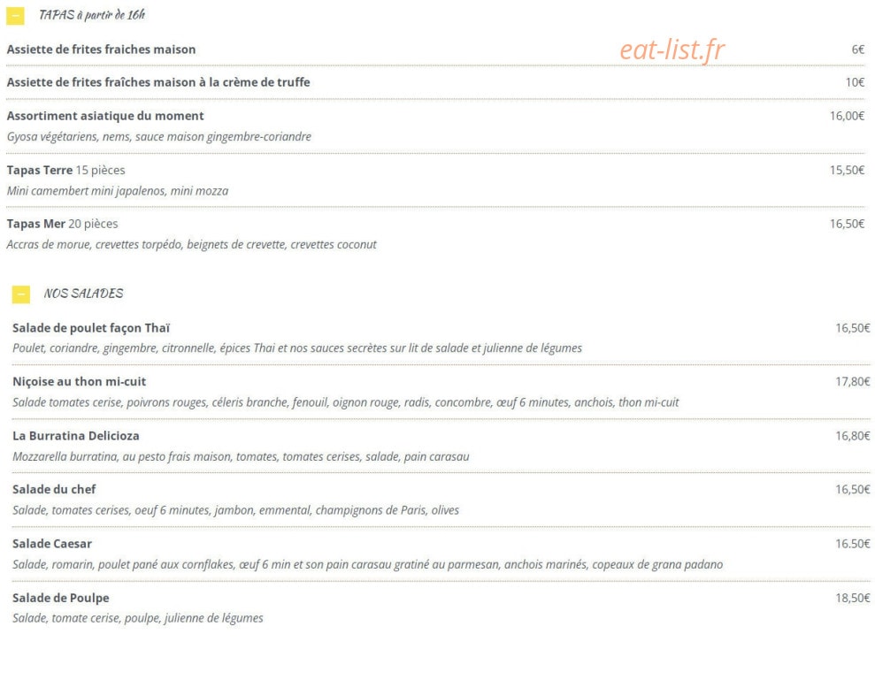 L' Agrume — carte page 1