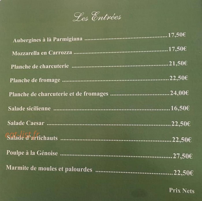 L'Antica Trattoria — carte page 2