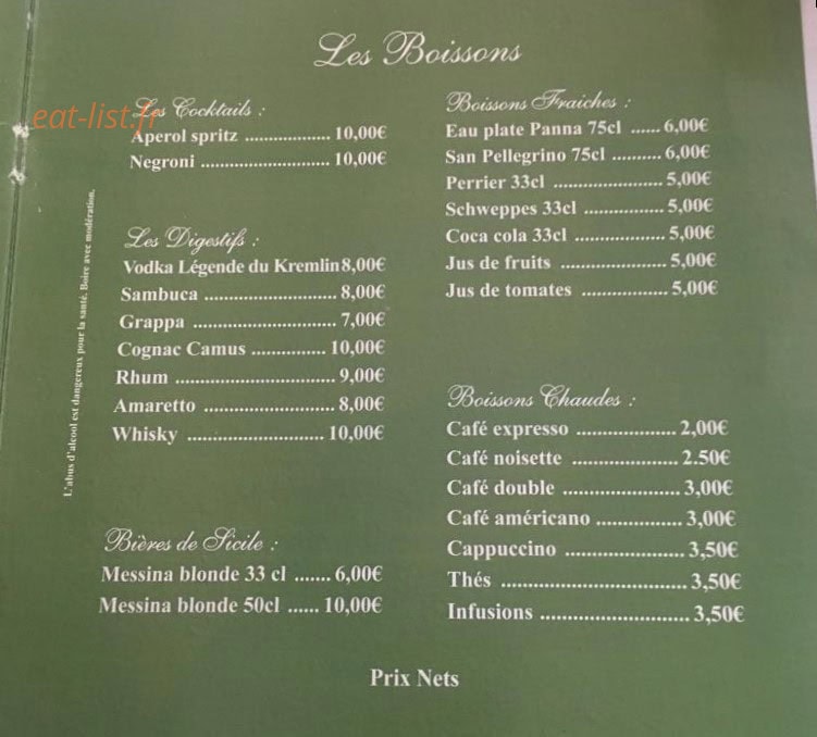 L'Antica Trattoria — carte page 7