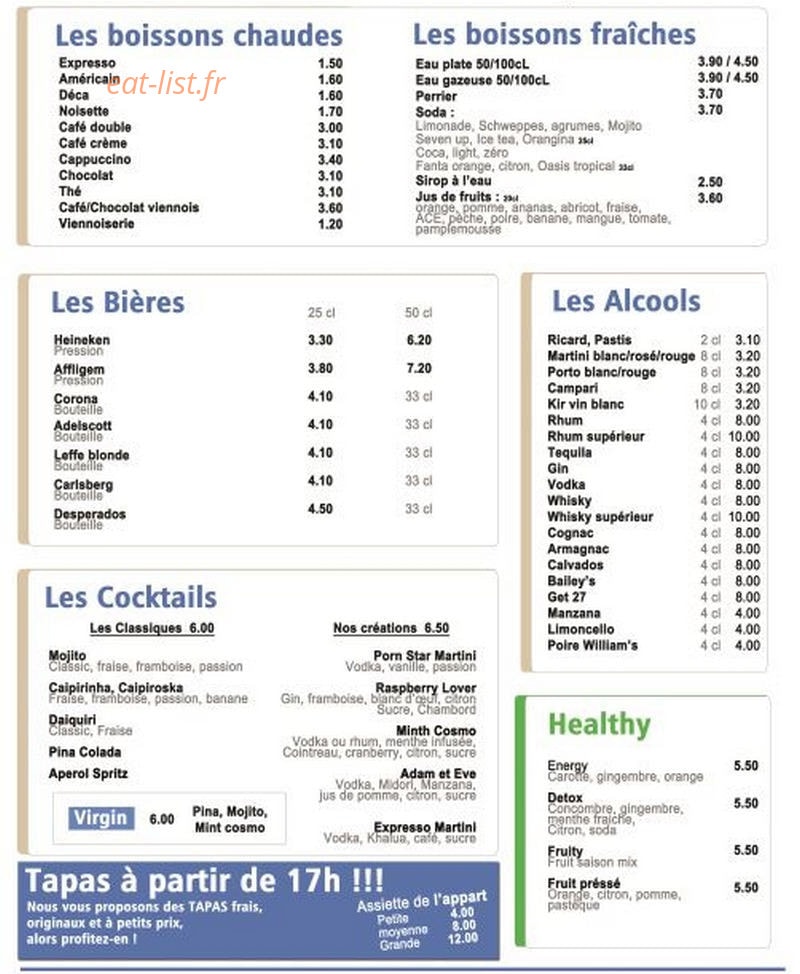 L'Appart — carte page 2