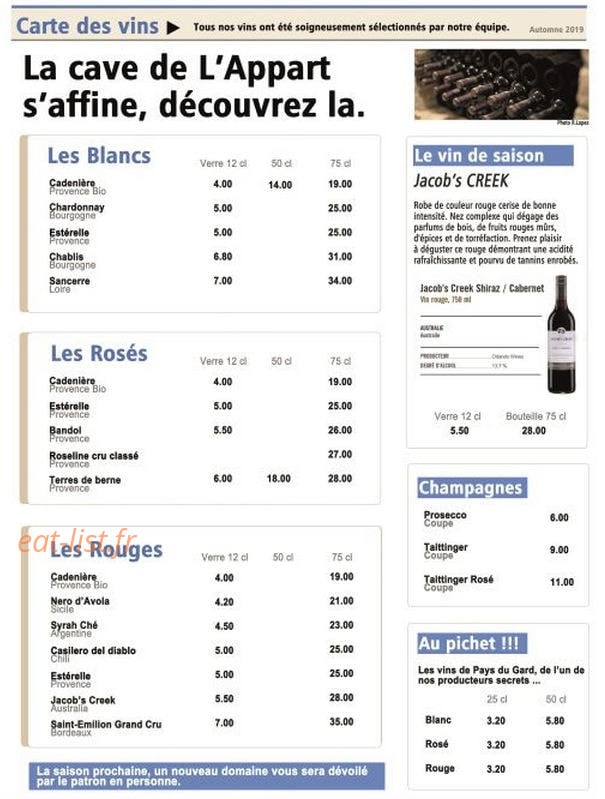 L'Appart — carte page 3