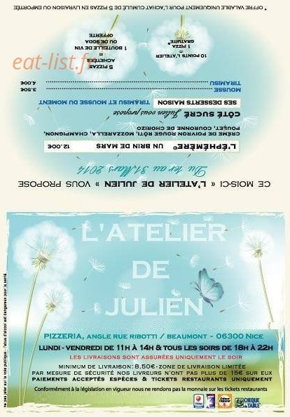 L'Atelier De Julien — carte page 4