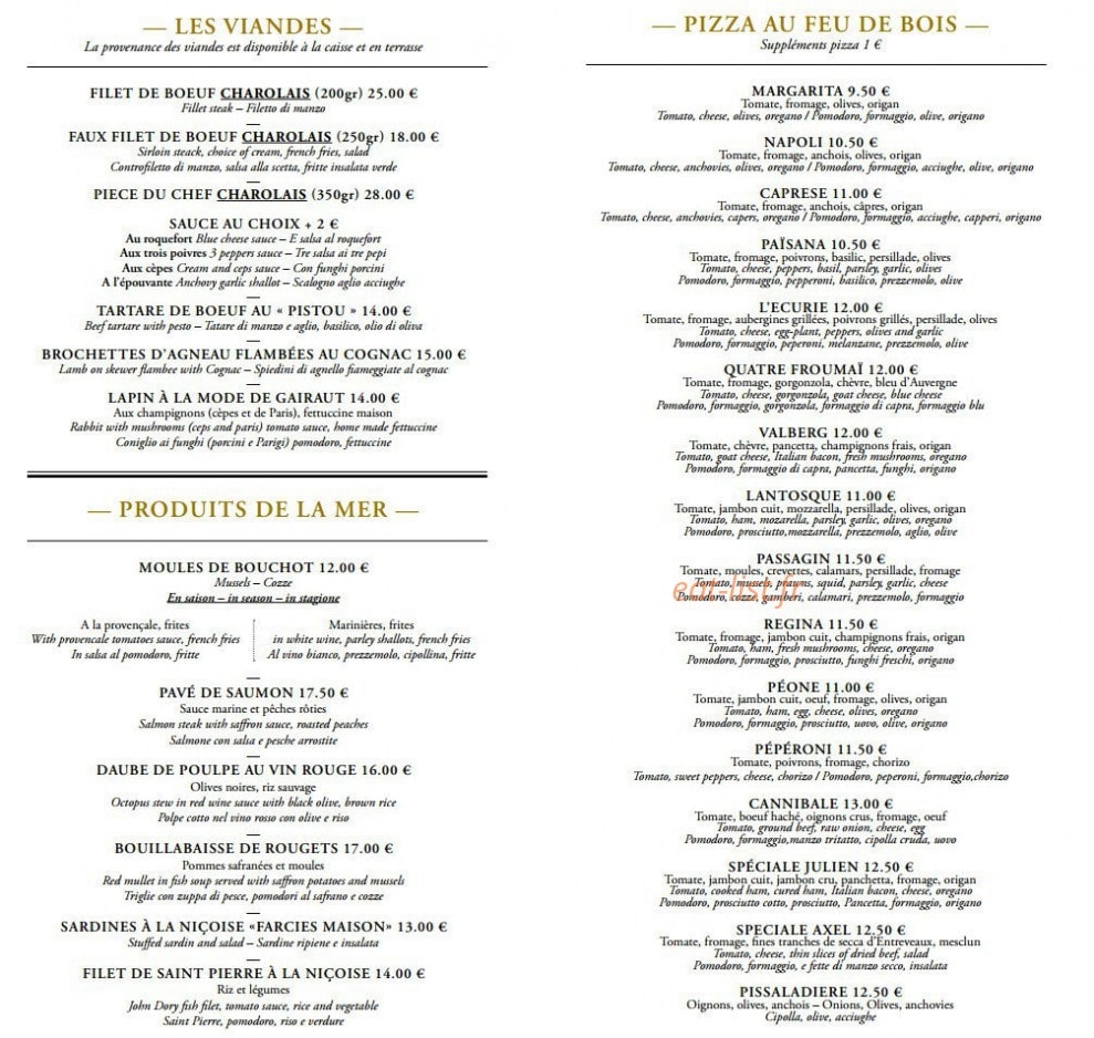 L'Ecurie — carte page 2