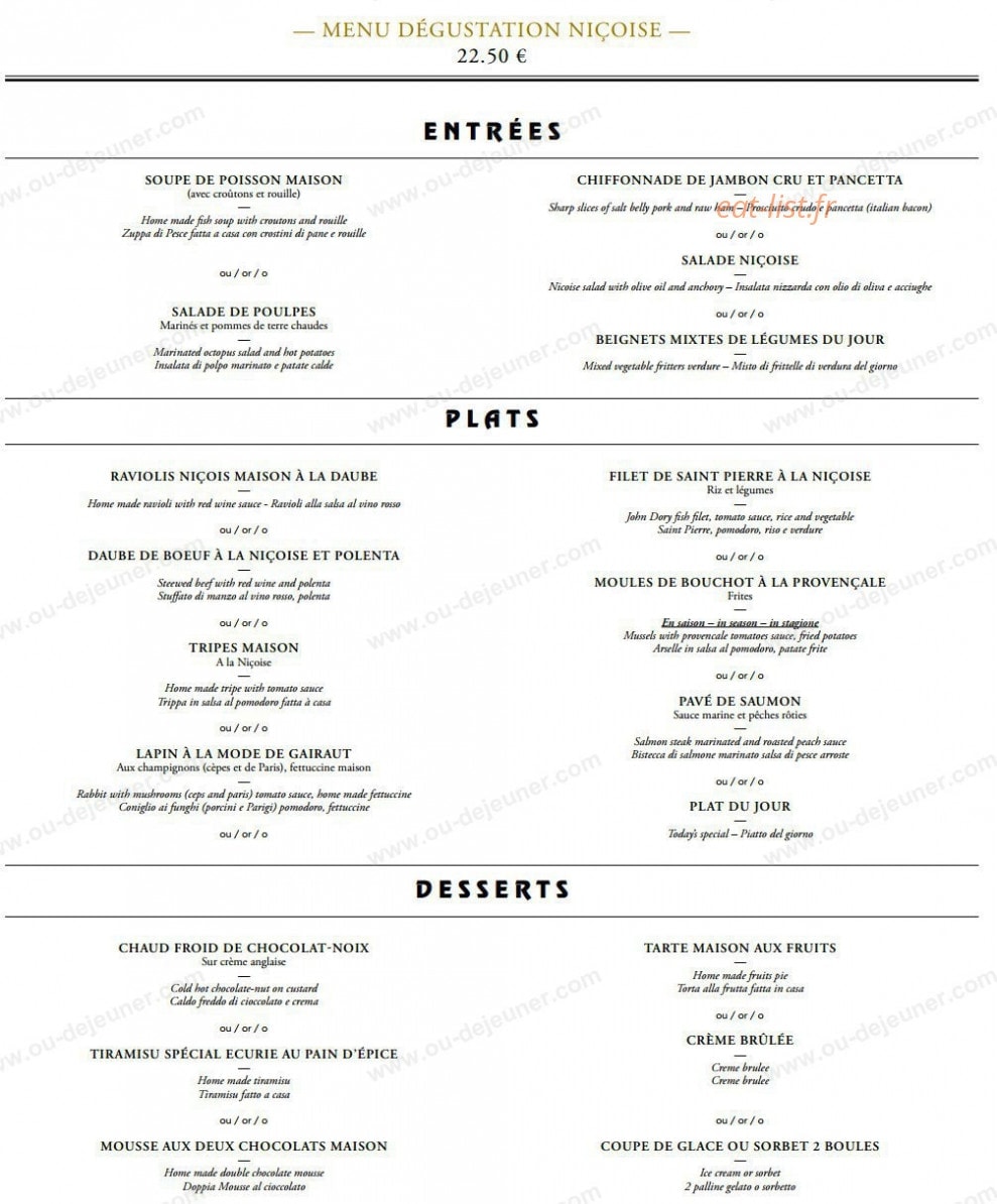 L'Ecurie — carte page 3