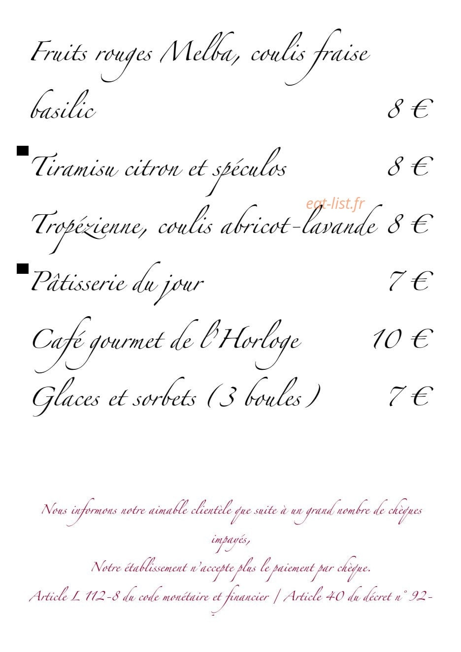 L'Horloge — carte page 13
