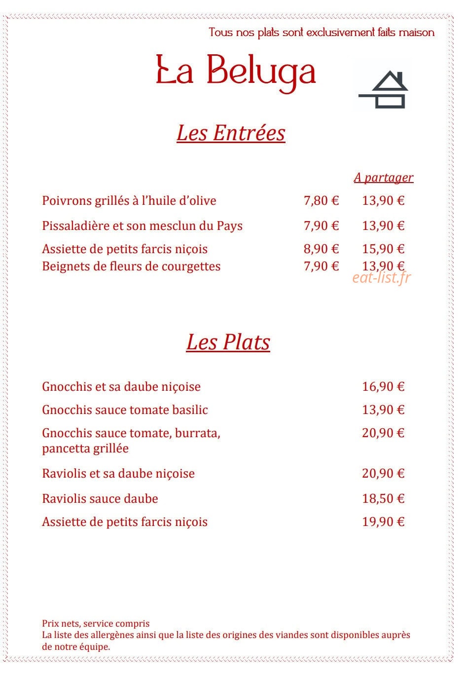 La Beluga — carte page 1