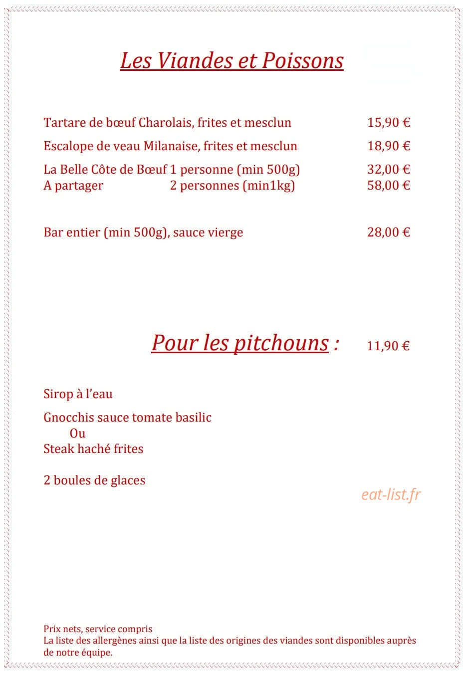 La Beluga — carte page 2