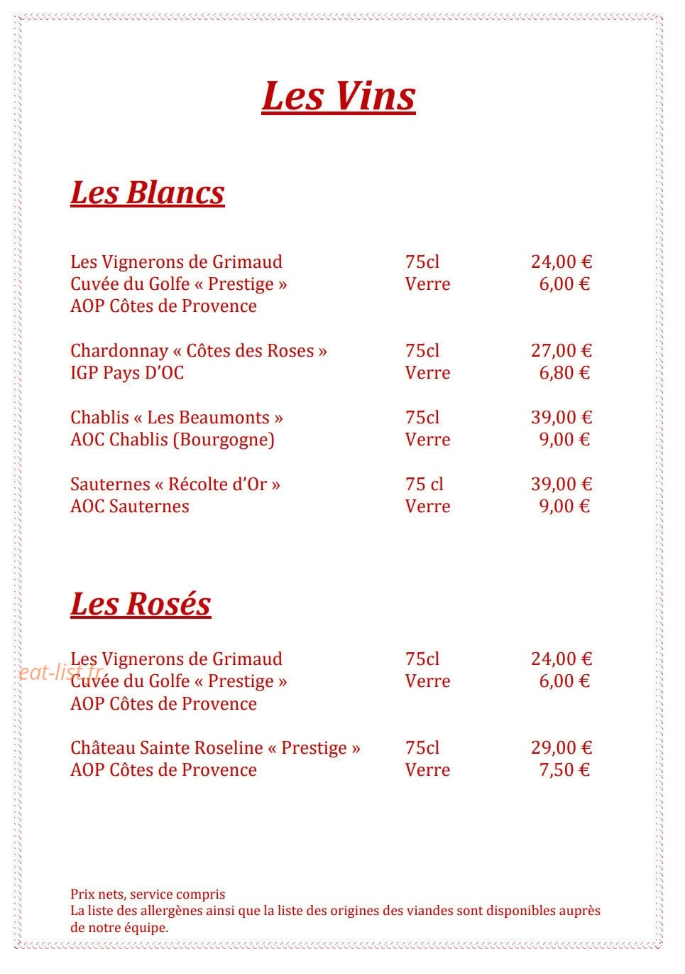 La Beluga — carte page 6