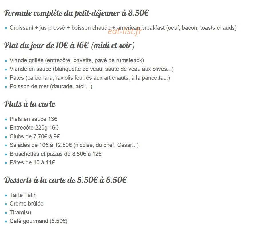La Civette du Cours — carte page 2