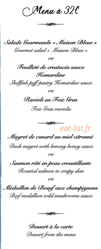 La Maison Bleue — carte page 2