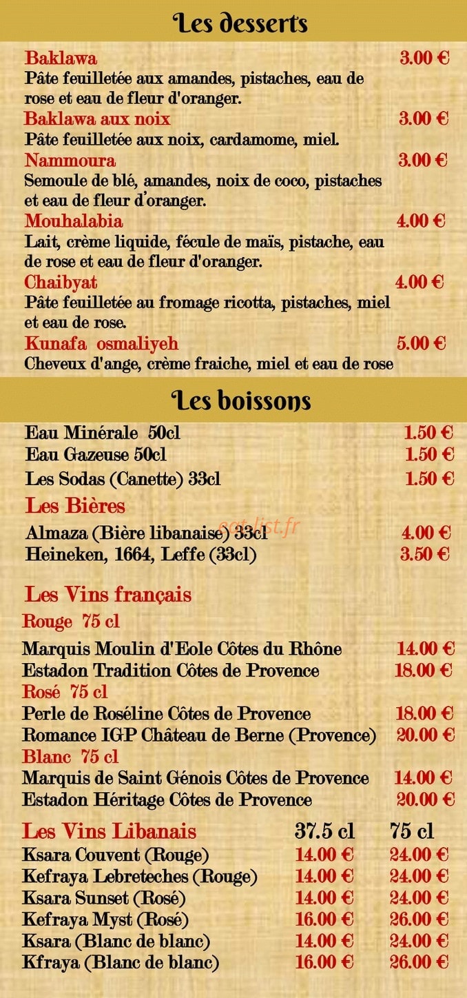 La maison Libanaise — carte page 6