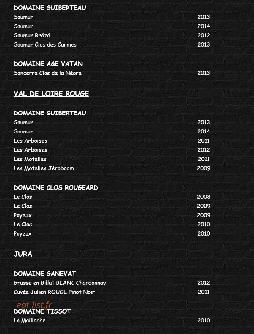 La Petite Loge — carte page 7