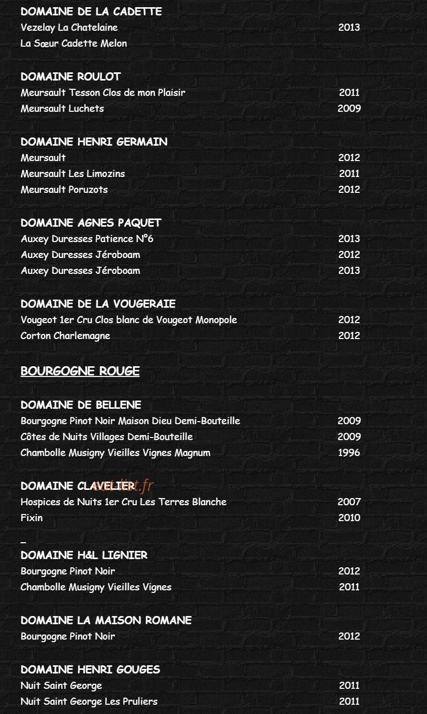La Petite Loge — carte page 4