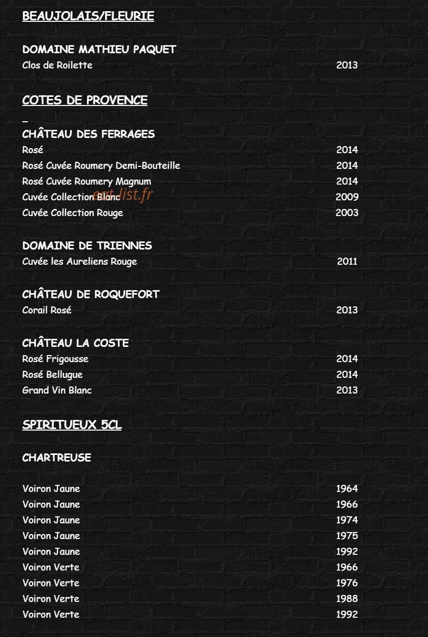La Petite Loge — carte page 8