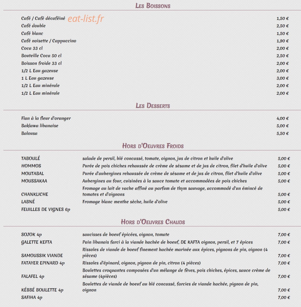 La Petite Tendance — carte page 1