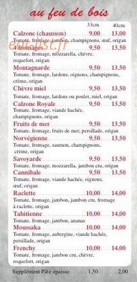 La Pizza Au Feu De Bois — carte page 3