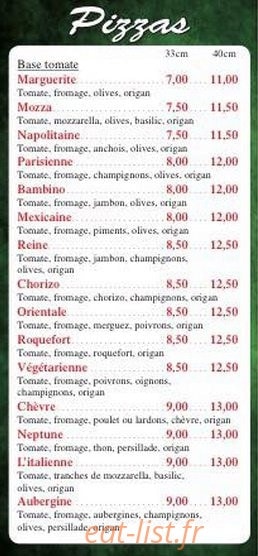 La Pizza Au Feu De Bois — carte page 2