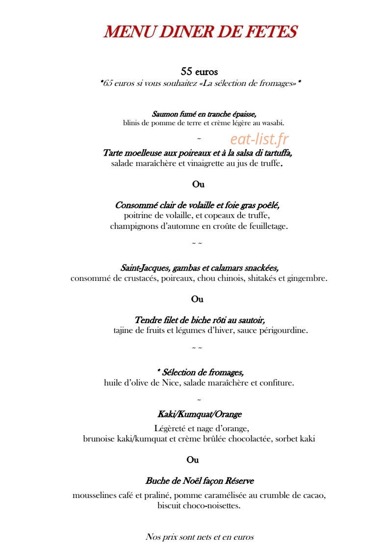 La Réserve — carte page 6
