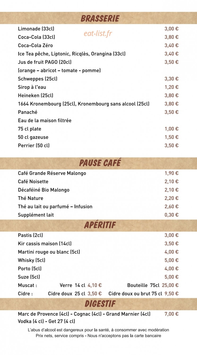 La Socca d'Or — carte page 2