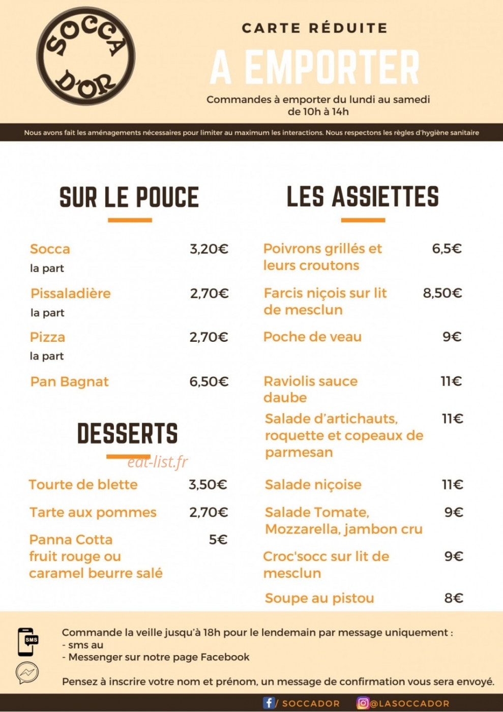 La Socca d'Or — carte page 9
