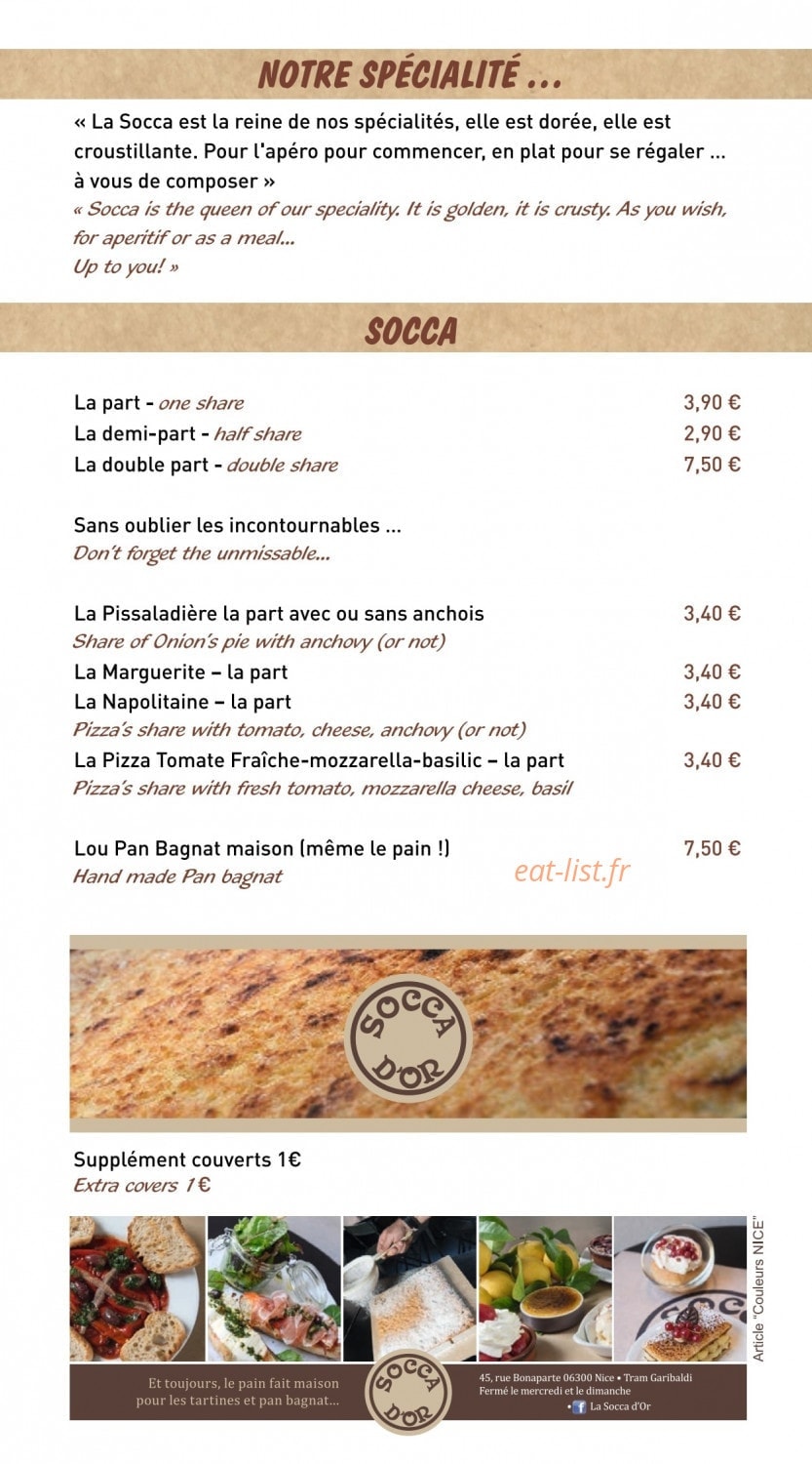 La Socca d'Or — carte page 3