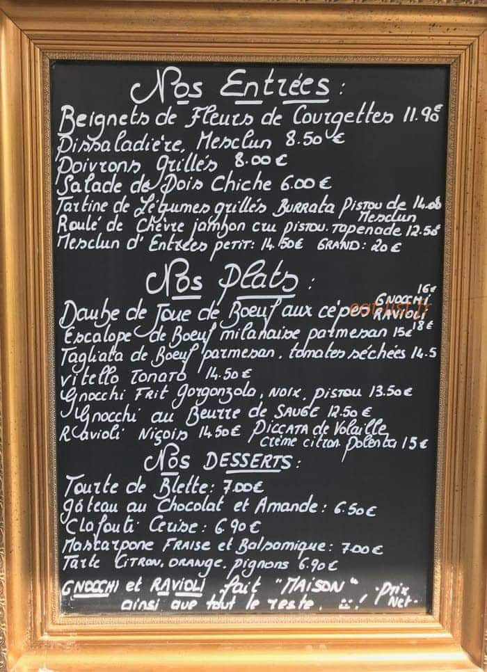 La Table « à » Julie — carte page 1