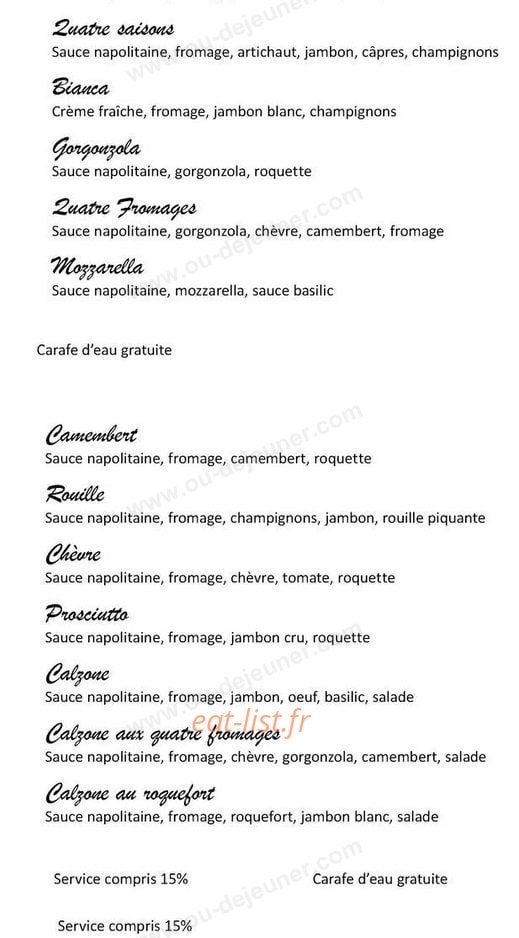 La Tartane — carte page 2
