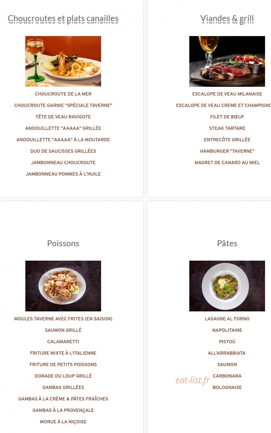 La Taverne Massena — carte page 2